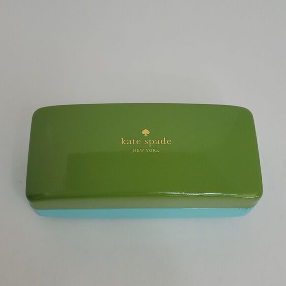 Kate Spade Blue and Green Hard Clamshell Eyeglass Case - Picture 1 of 12